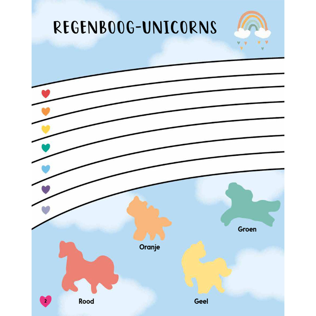 uitgeverij rebo stickerboek unicorns - 1000 stickers | 2