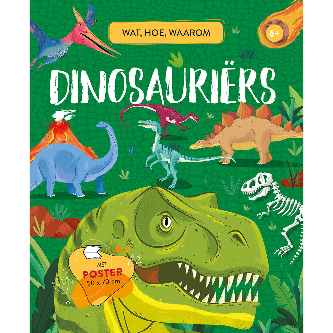 uitgeverij rebo wat, hoe, waarom dinosauriërs - met poster | 1724440 | 0