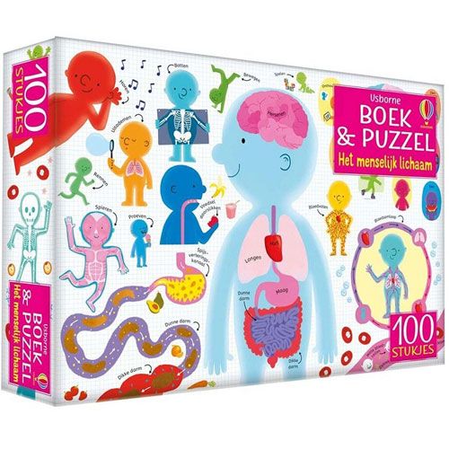 uitgeverij usborne boek en puzzel 100st - het menselijk lichaam  | 1708739 - 2022 | 0