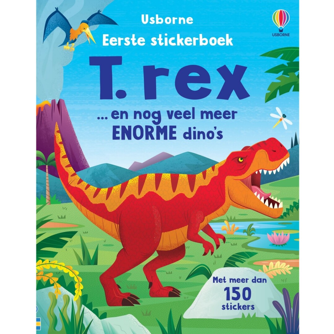uitgeverij usborne eerste stickerboek t-rex en nog veel meer enorme dino's | 1701636 | 0