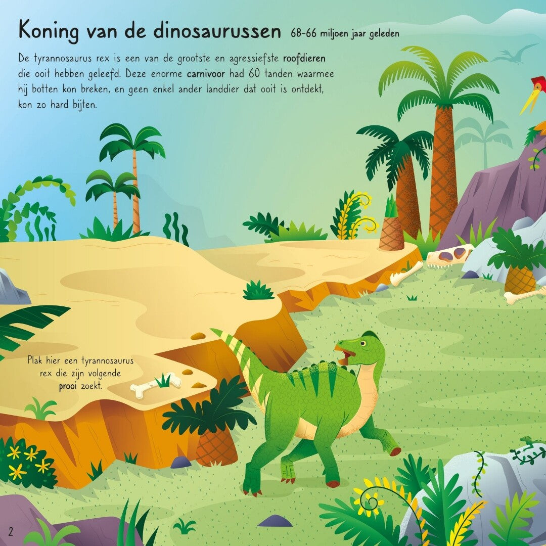 uitgeverij usborne eerste stickerboek t-rex en nog veel meer enorme dino's | 1701636 | 1
