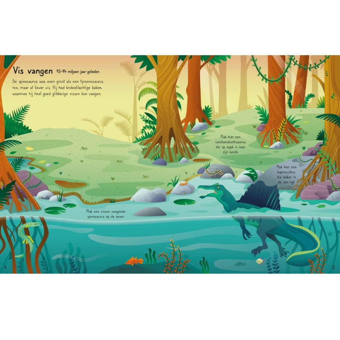 uitgeverij usborne eerste stickerboek t-rex en nog veel meer enorme dino's | 1701636 | 3