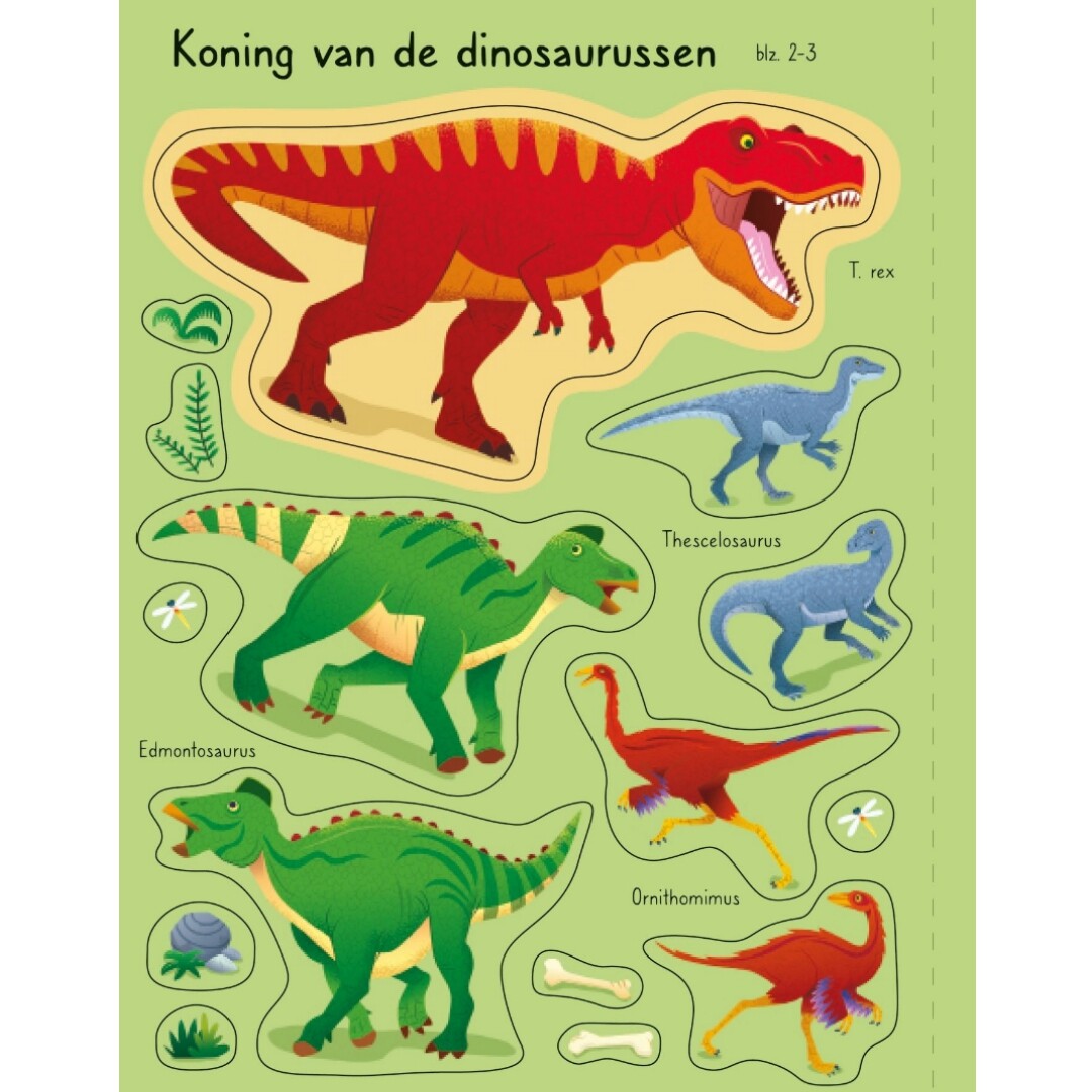 uitgeverij usborne eerste stickerboek t-rex en nog veel meer enorme dino's | 1701636 | 4