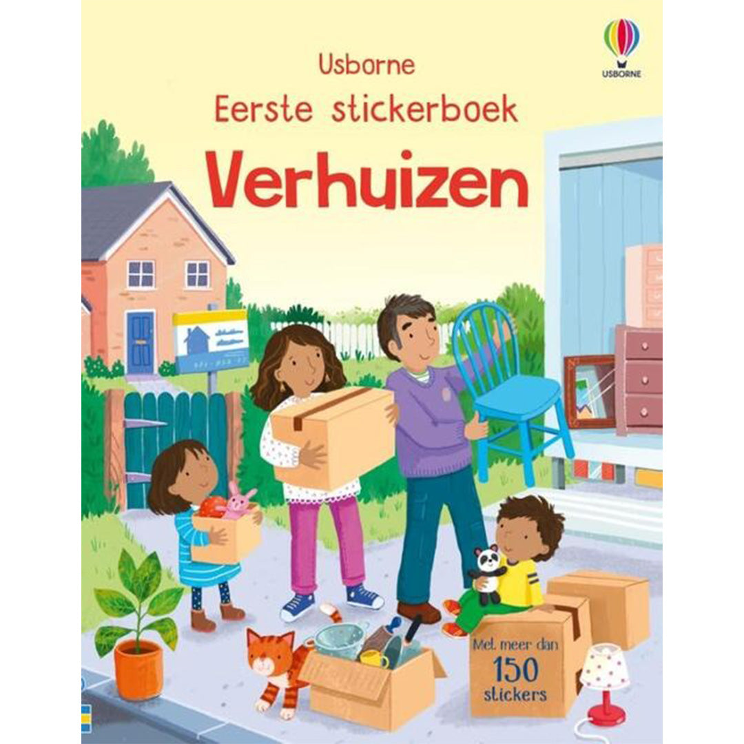uitgeverij usborne eerste stickerboek - verhuizen | 1