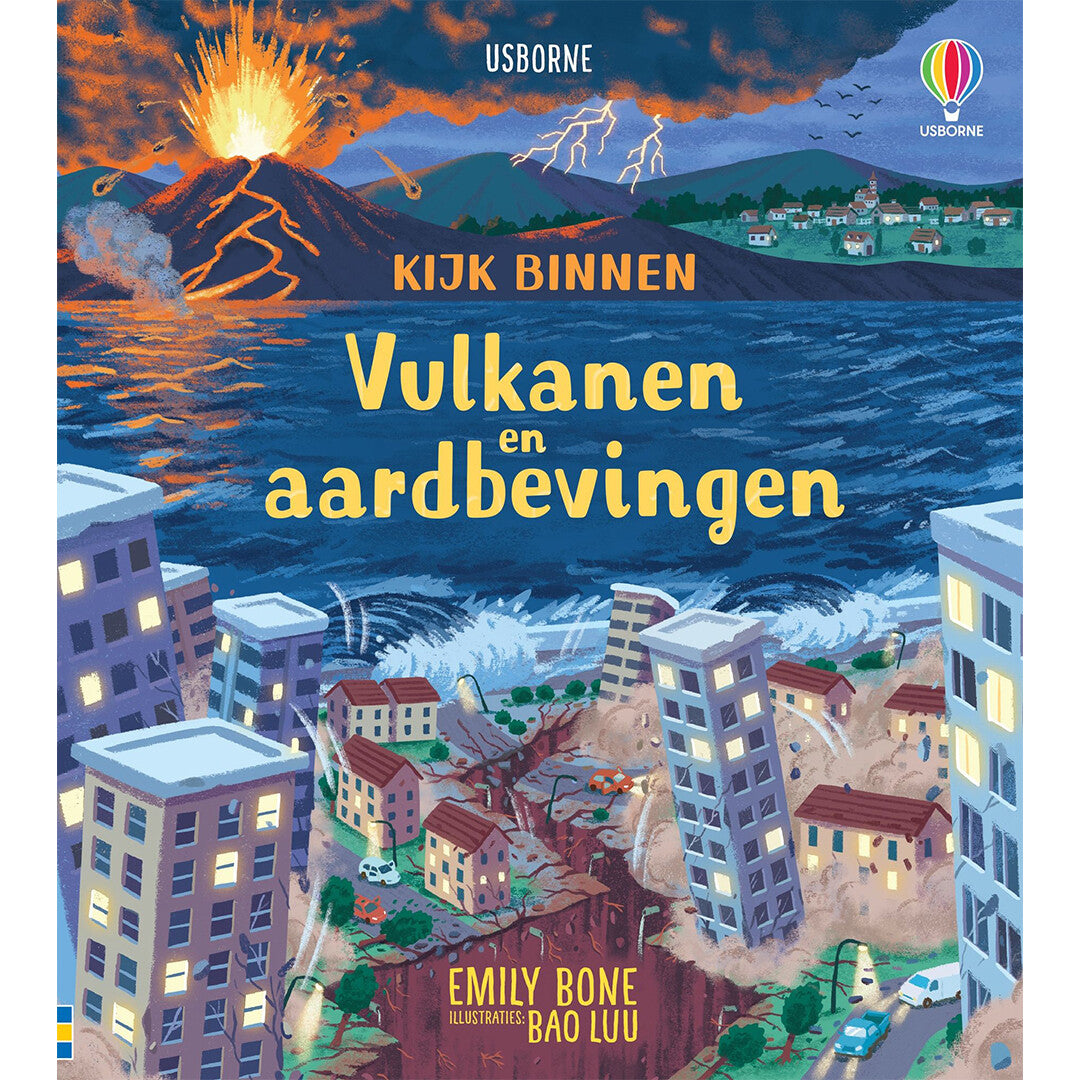 uitgeverij usborne flapjesboek kijk binnen vulkanen en aardbevingen | 1700948 | 0