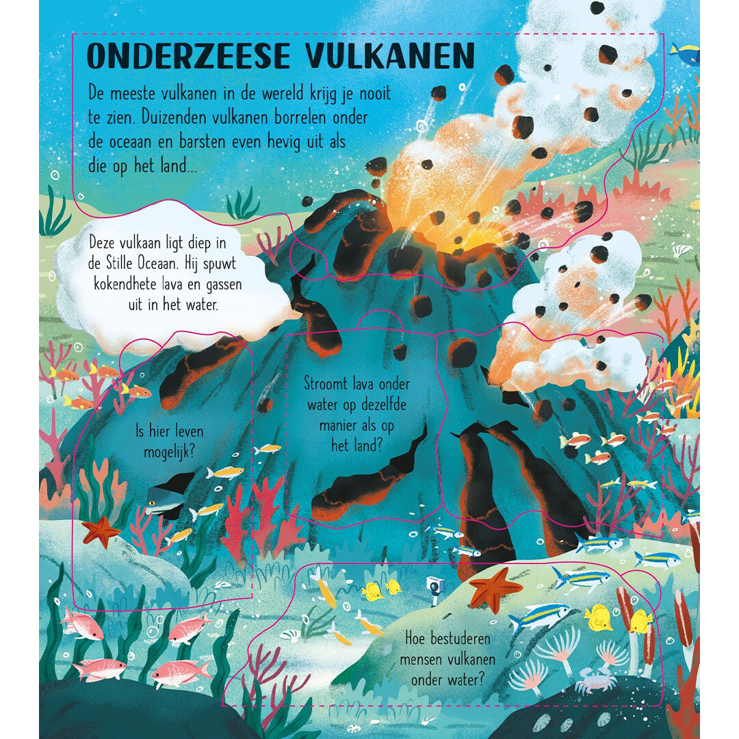uitgeverij usborne flapjesboek kijk binnen vulkanen en aardbevingen | 1700948 | 3