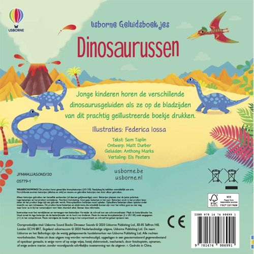 uitgeverij usborne geluidenboek dinosaurussen | 1708699 | 1