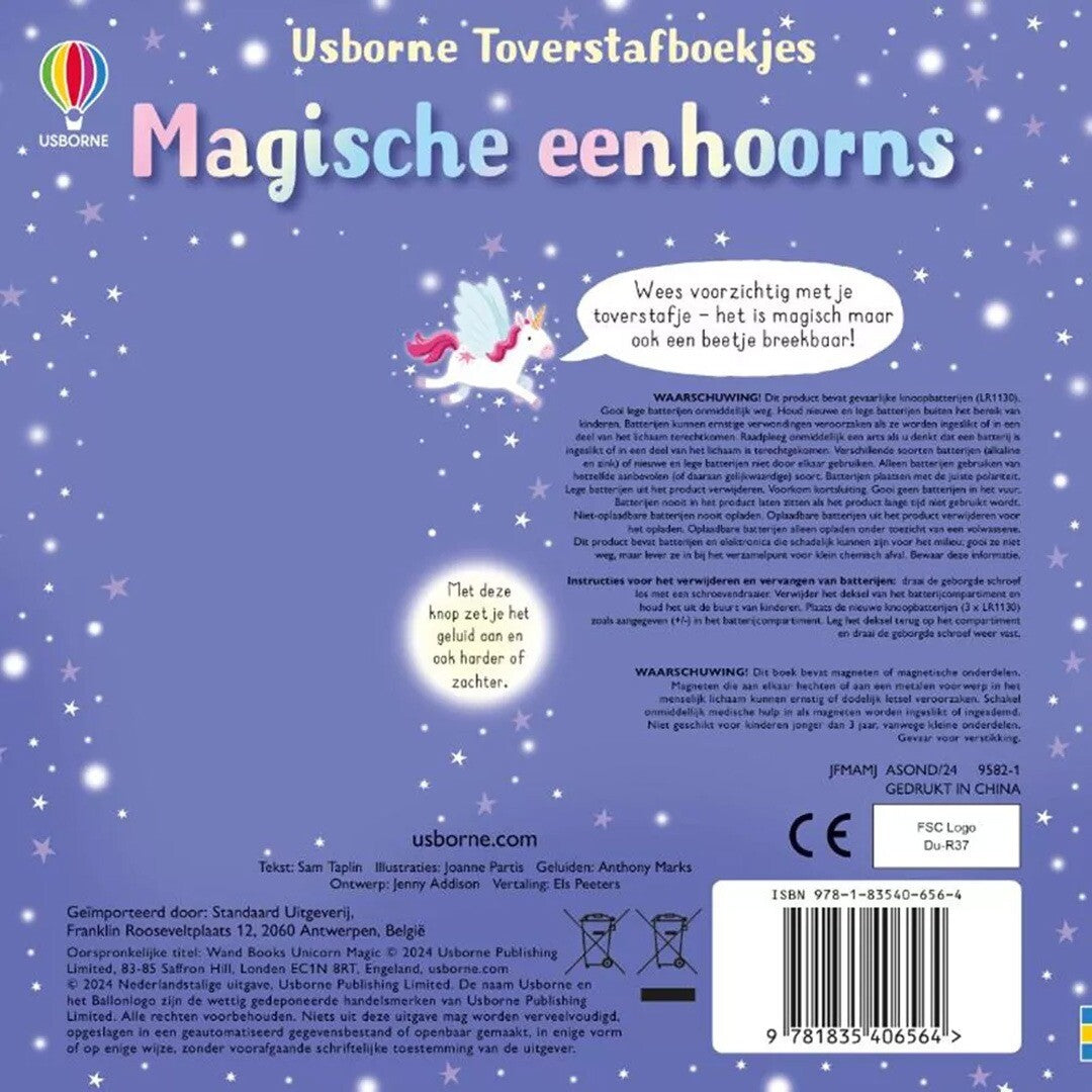 uitgeverij usborne geluidenboek magische eenhoorns | 1700656 | 5