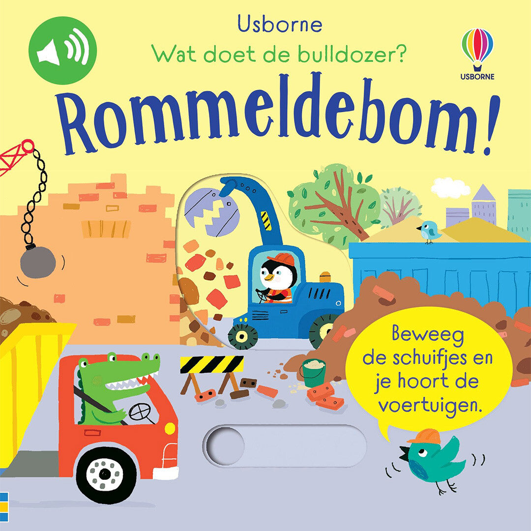 uitgeverij usborne geluidenboek wat doet de bulldozer? rommeldebom! | 1707486 | 0