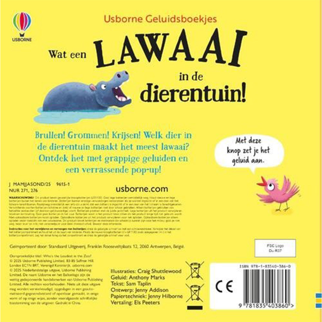 uitgeverij usborne geluidenboek wat een lawaai in de dierentuin! | 6