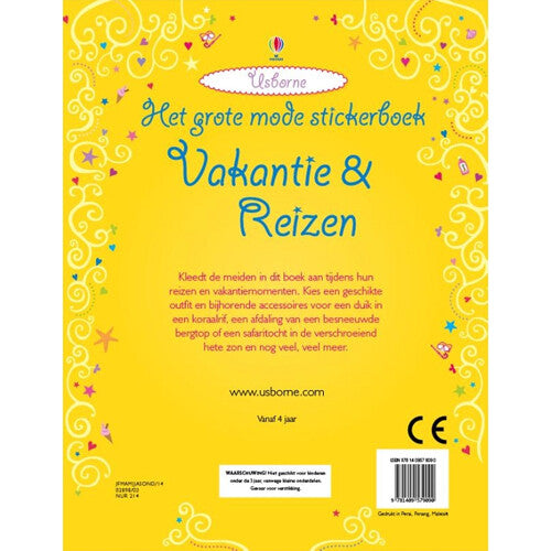 uitgeverij usborne het grote mode stickerboek vakantie en reizen | 1707909 | 1