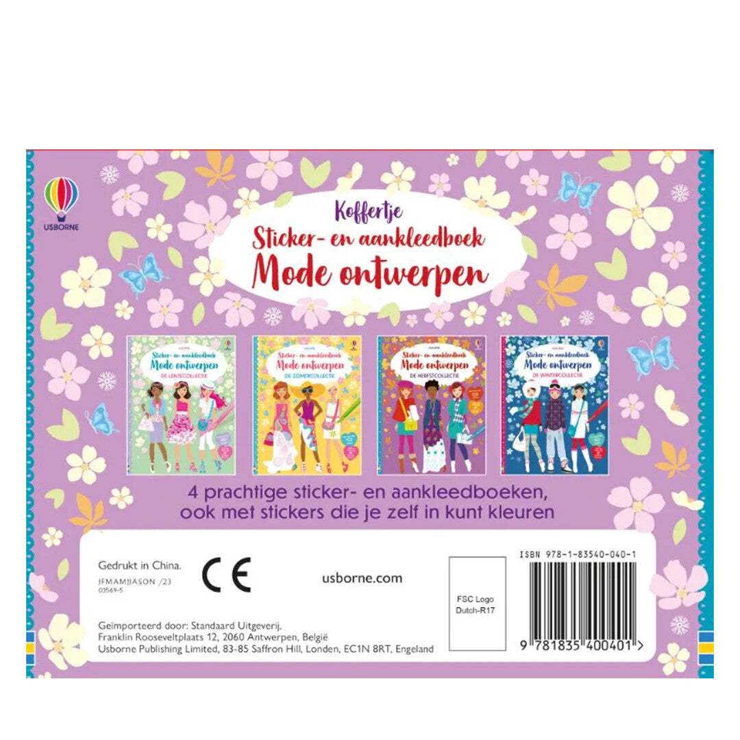 uitgeverij usborne koffertje mode ontwerpen - 4 seizoenen | 1700040 | 1