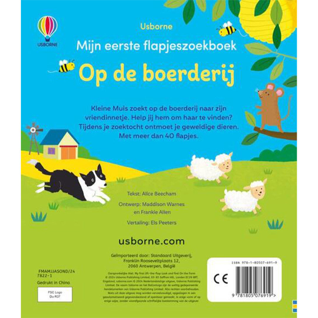 uitgeverij usborne mijn eerste flapjesboek op de boerderij | 1707691 | 1