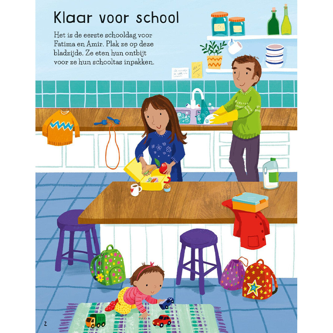 uitgeverij usborne mijn eerste stickerboek voor het eerst naar school | 1701038 | 1