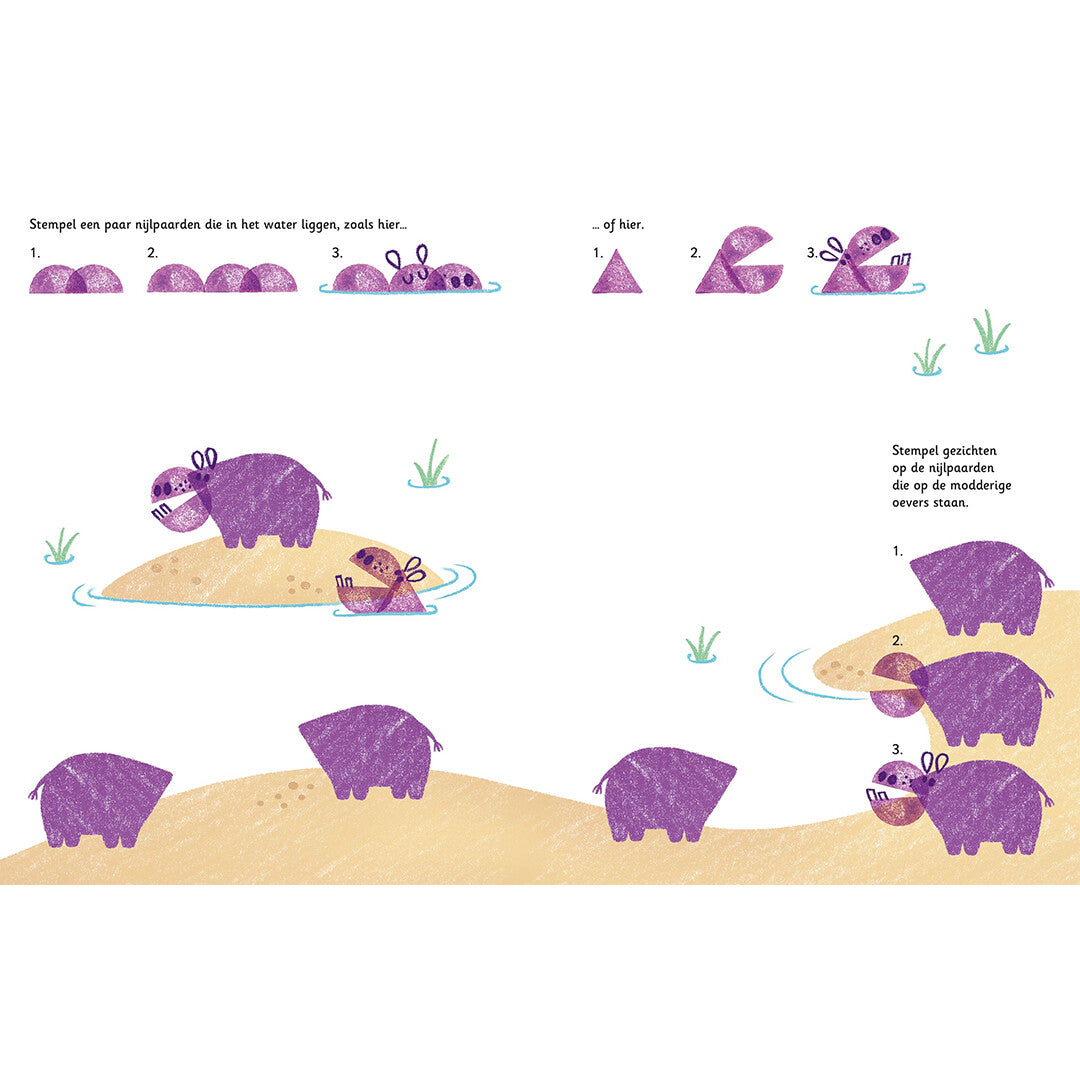uitgeverij usborne spelen met stempels - dieren | 1700143 | 1