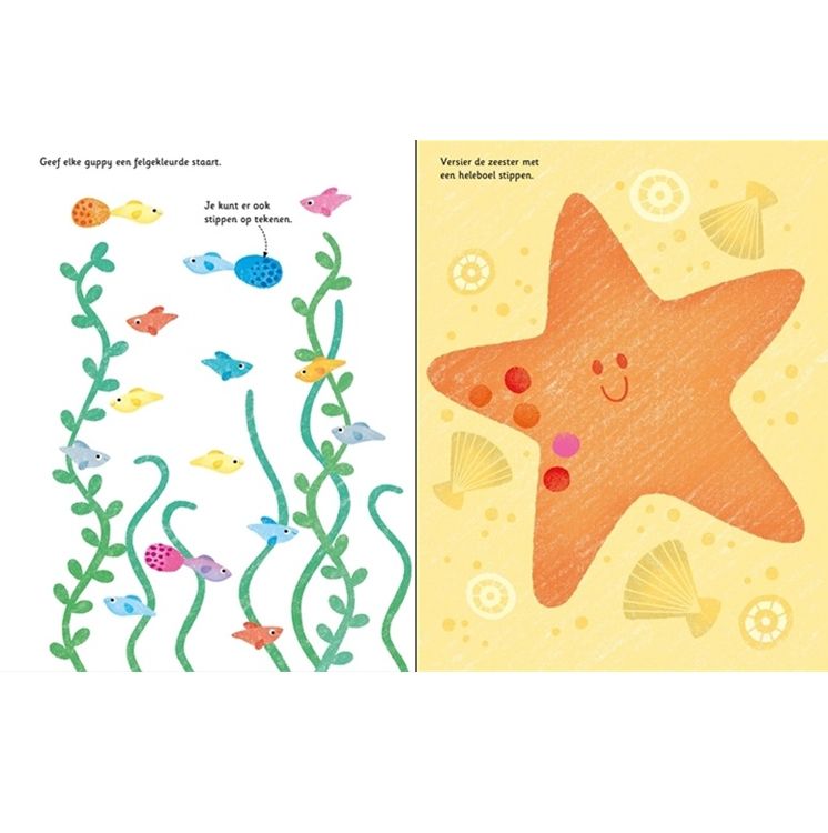 uitgeverij usborne  stempelen met je vingers - diep in de zee | 1706514 | 1