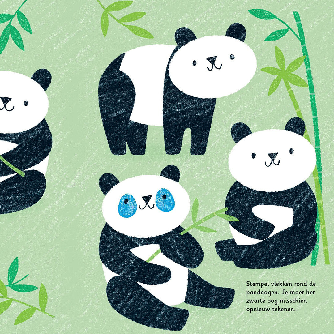 uitgeverij usborne stempelen met je vingers - dierentuin | 1700853 | 3