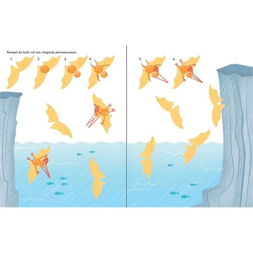 uitgeverij usborne stempelen met je vingers - dinosaurussen | 1707252 | 2