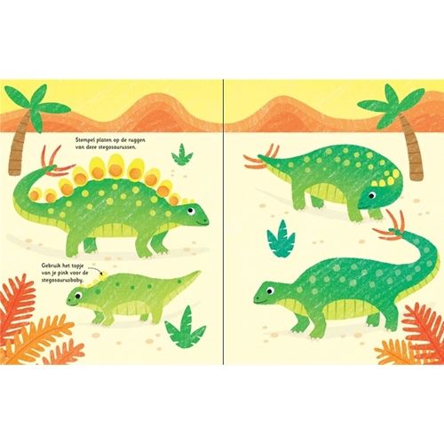 uitgeverij usborne stempelen met je vingers - dinosaurussen | 1707252 | 3