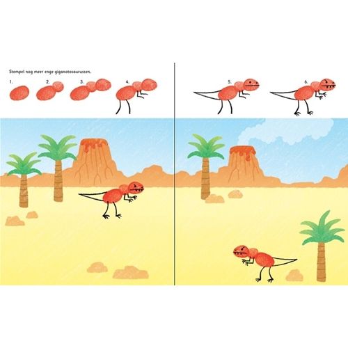 uitgeverij usborne stempelen met je vingers - dinosaurussen | 1707252 | 4