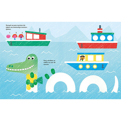 uitgeverij usborne stempelen met je vingers - monsters | 1700405 | 2