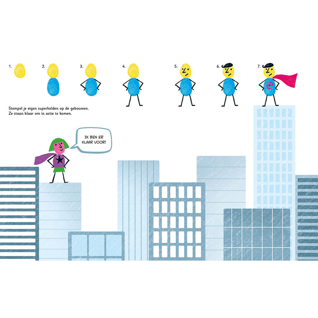 uitgeverij usborne stempelen met je vingers - superhelden | 1701021-usborne | 1