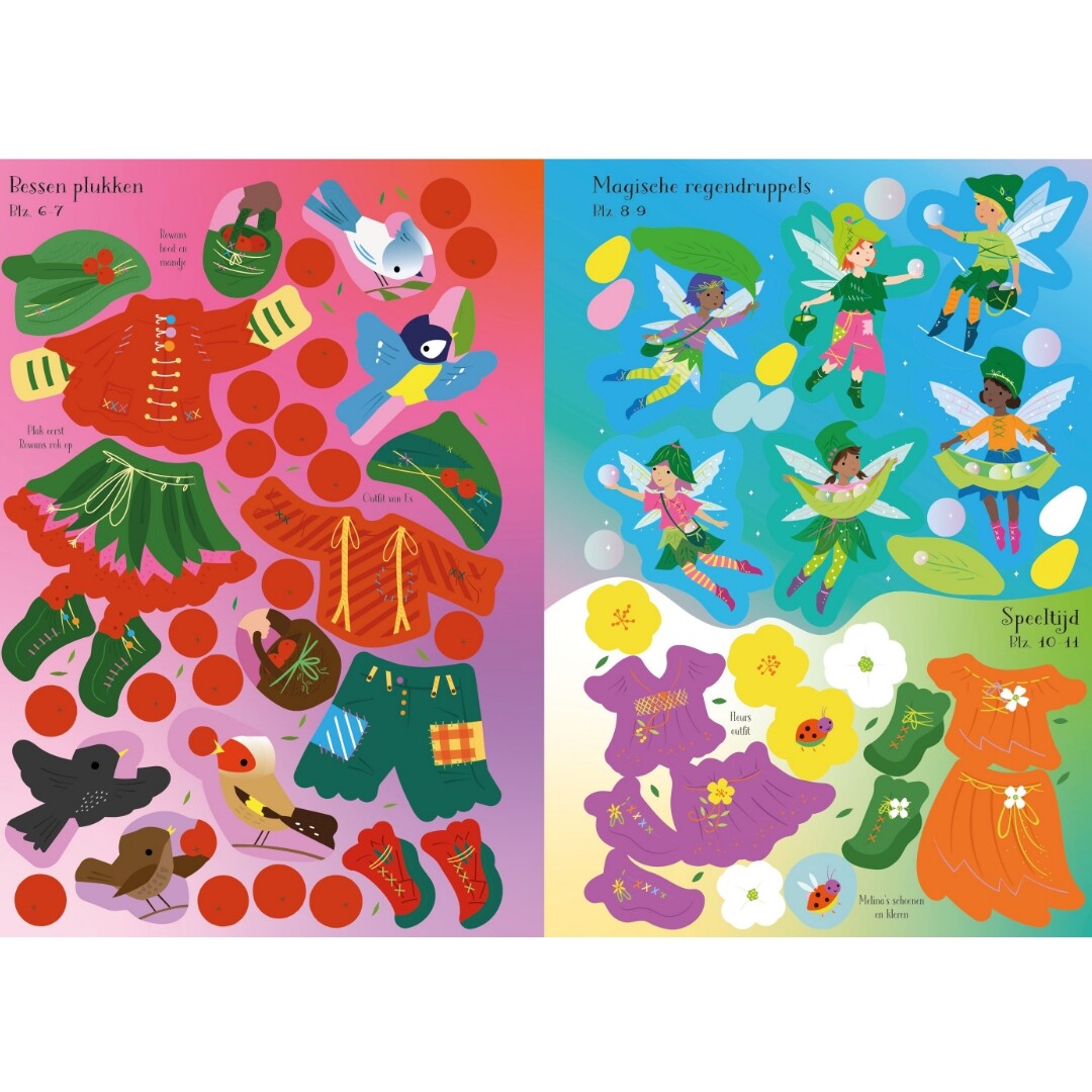 uitgeverij usborne sticker- en aankleedboekje boomelfjes | 1707694 | 3