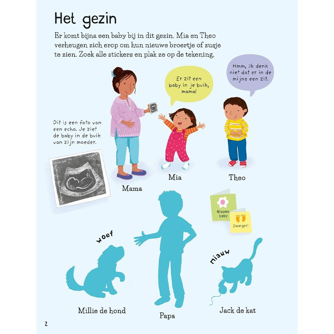 uitgeverij usborne stickerboek de nieuwe baby | 1700312 | 1