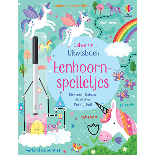 uitgeverij usborne uitwisboek eenhoornspelletjes  | 1701640 | 0