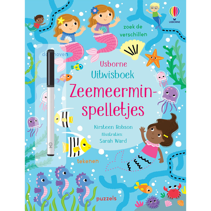 uitgeverij usborne uitwisboek zeemeerminspelletjes | 1701052 | 0