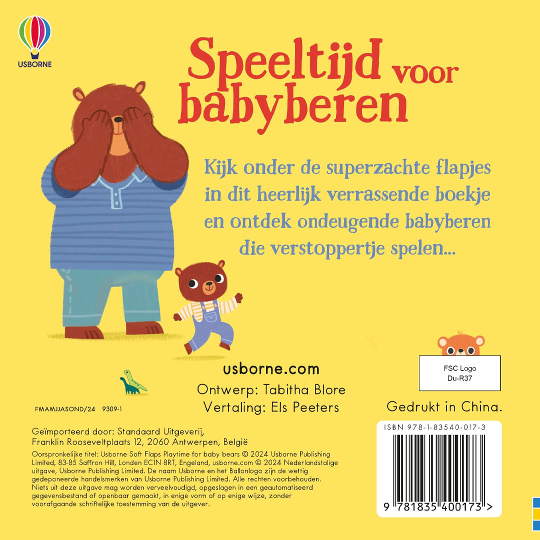 uitgeverij usborne voelboek speeltijd voor babyberen | 1700017 | 5