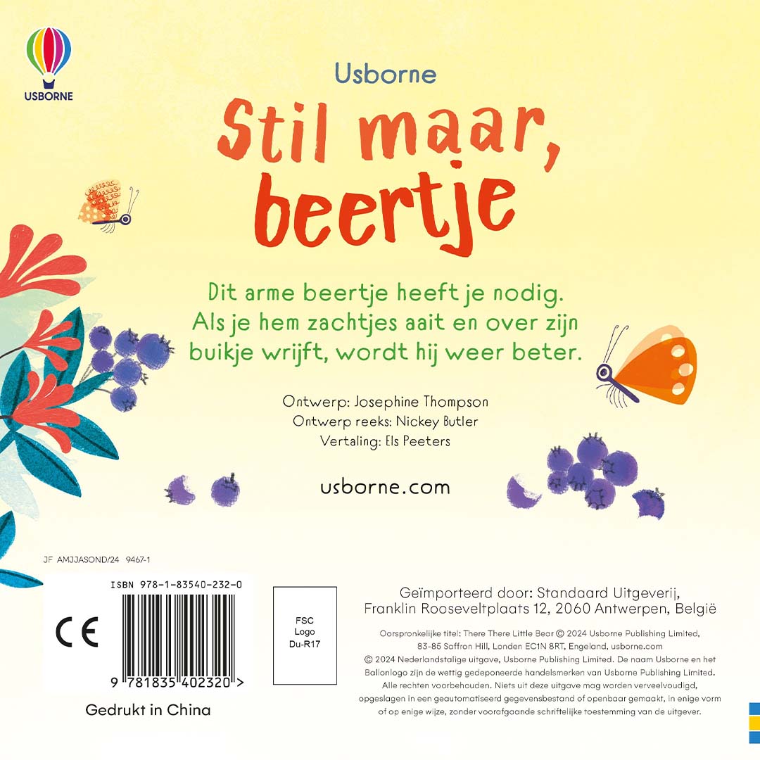 uitgeverij usborne voelboek stil maar, beertje | 1700232 | 5