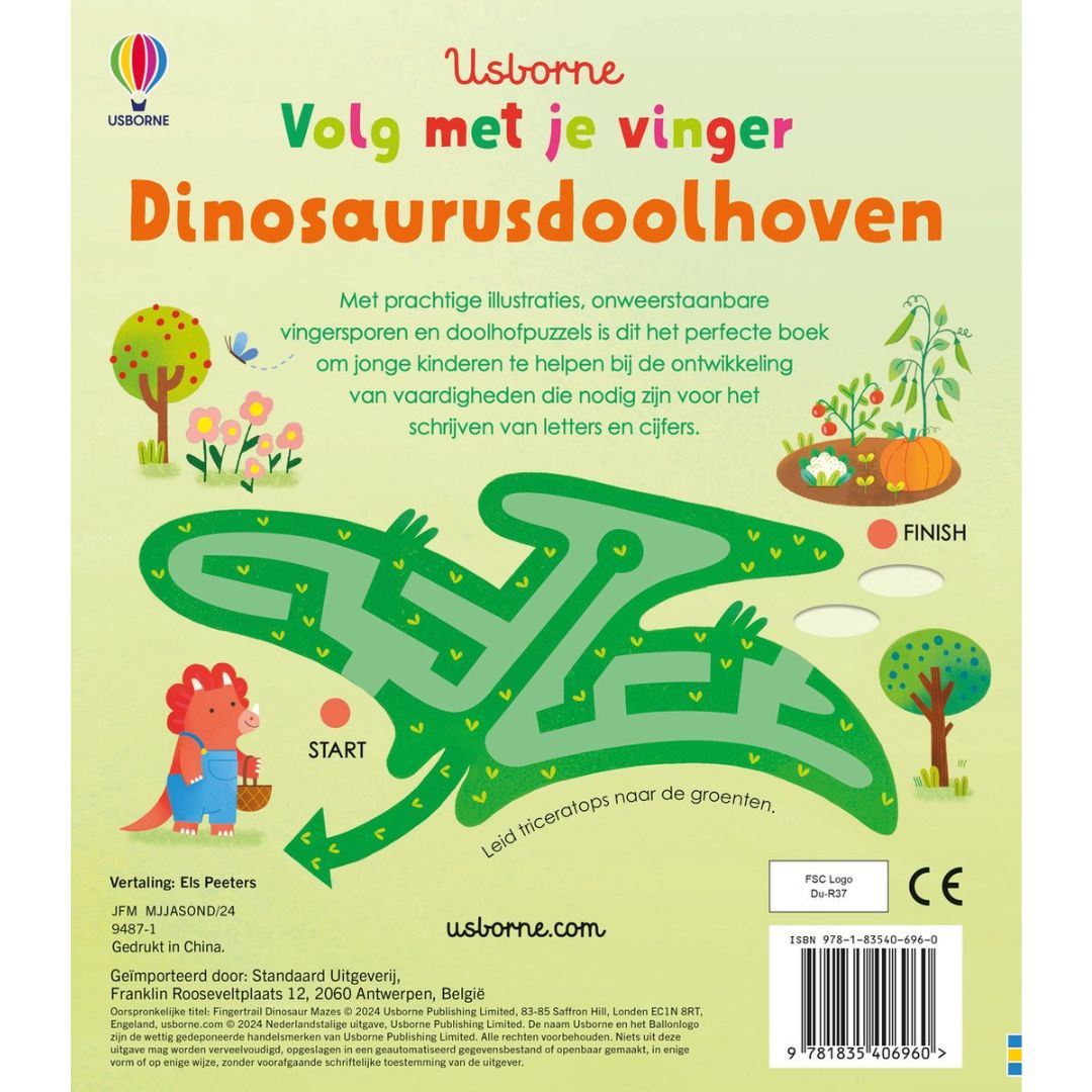 uitgeverij usborne voelboek volg met je vinger - dinosaurusdoolhoven | 1700696 | 1