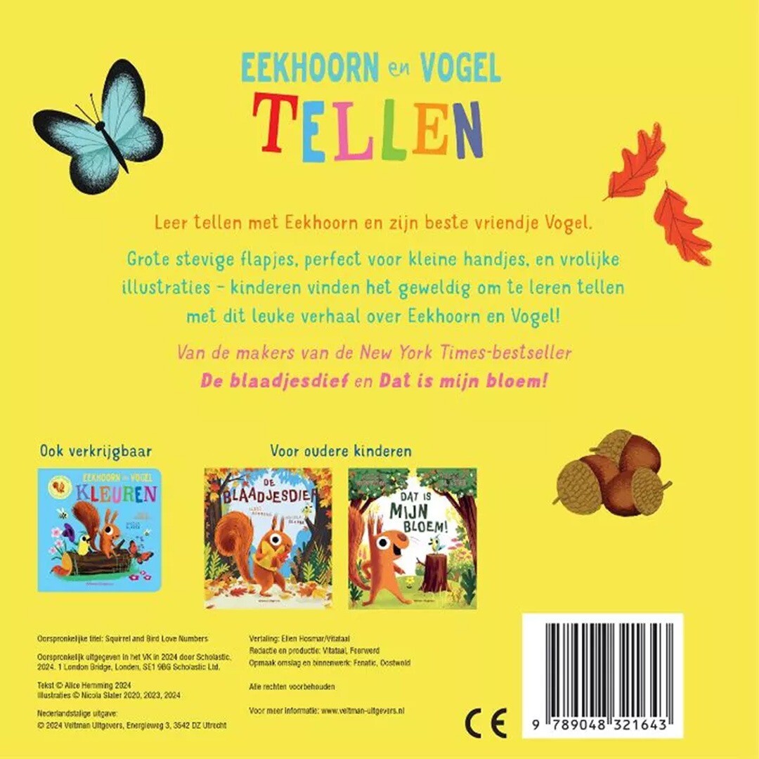 uitgeverij veltman flapjesboek eekhoorn en vogel tellen | 1742164 | 5
