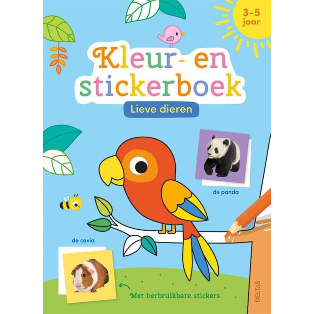 uitgeverij deltas kleur- en stickerboek lieve dieren | 0664076 | 1