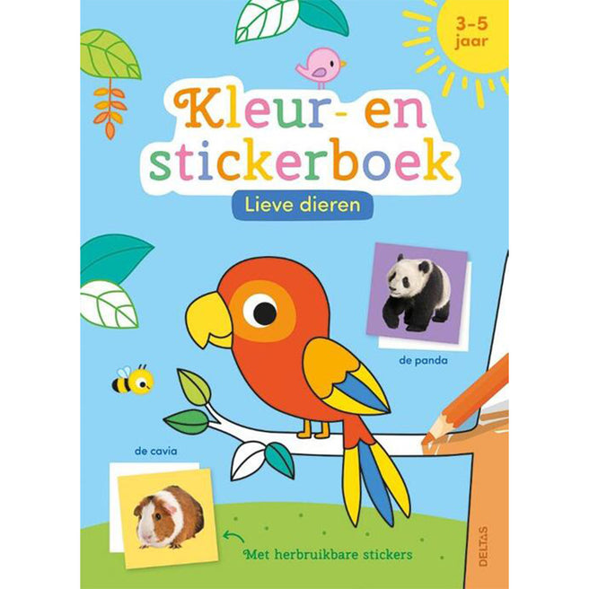 uitgeverij deltas kleur- en stickerboek lieve dieren | 0664076 | 1