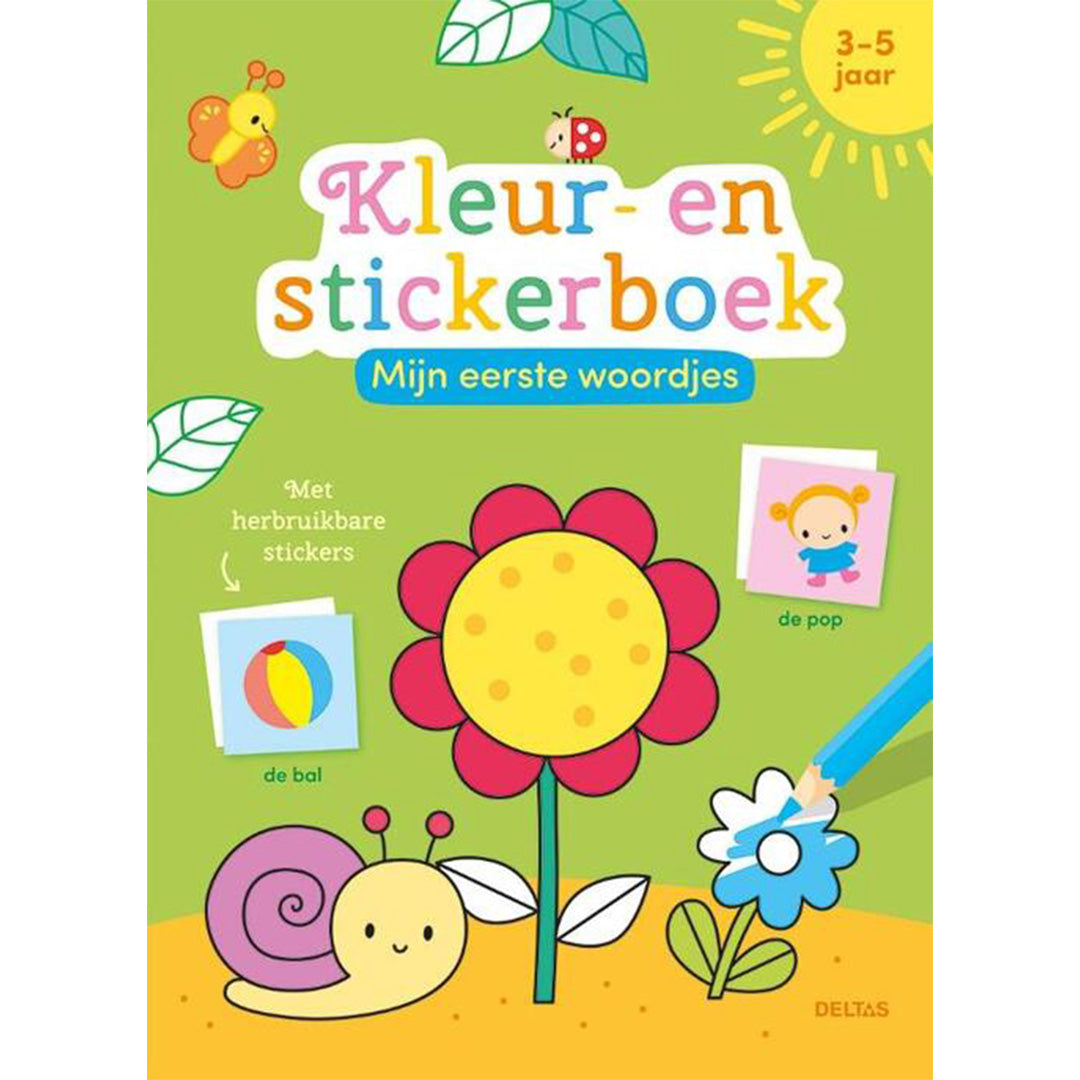 uitgeverij deltas kleur- en stickerboek mijn eerste woordjes | 0664075 | 1