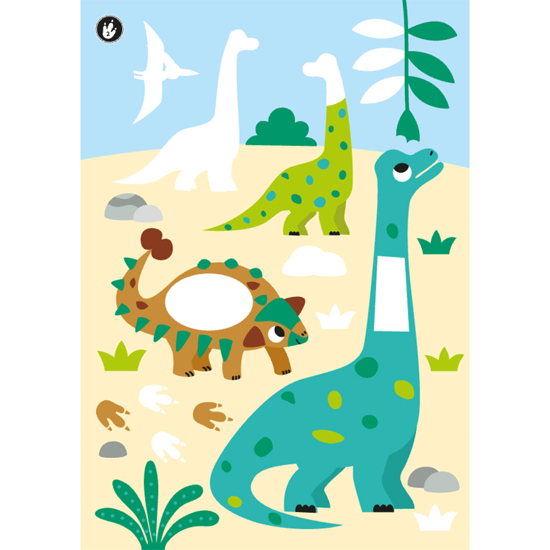  uitgeverij deltas kleur- en stickerpret lieve dino's | DELT0664016 | 2