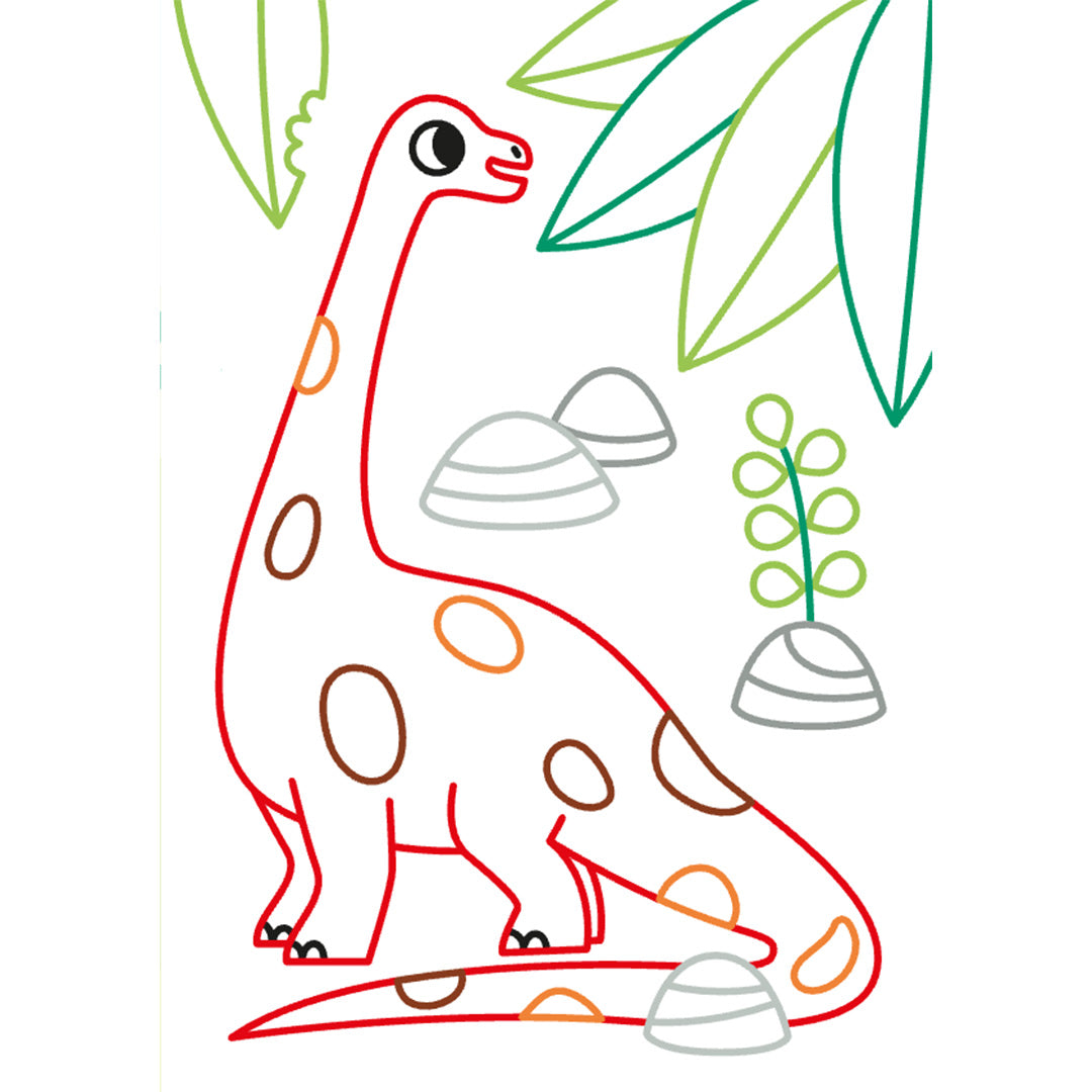  uitgeverij deltas kleur- en stickerpret lieve dino's | DELT0664016 | 5