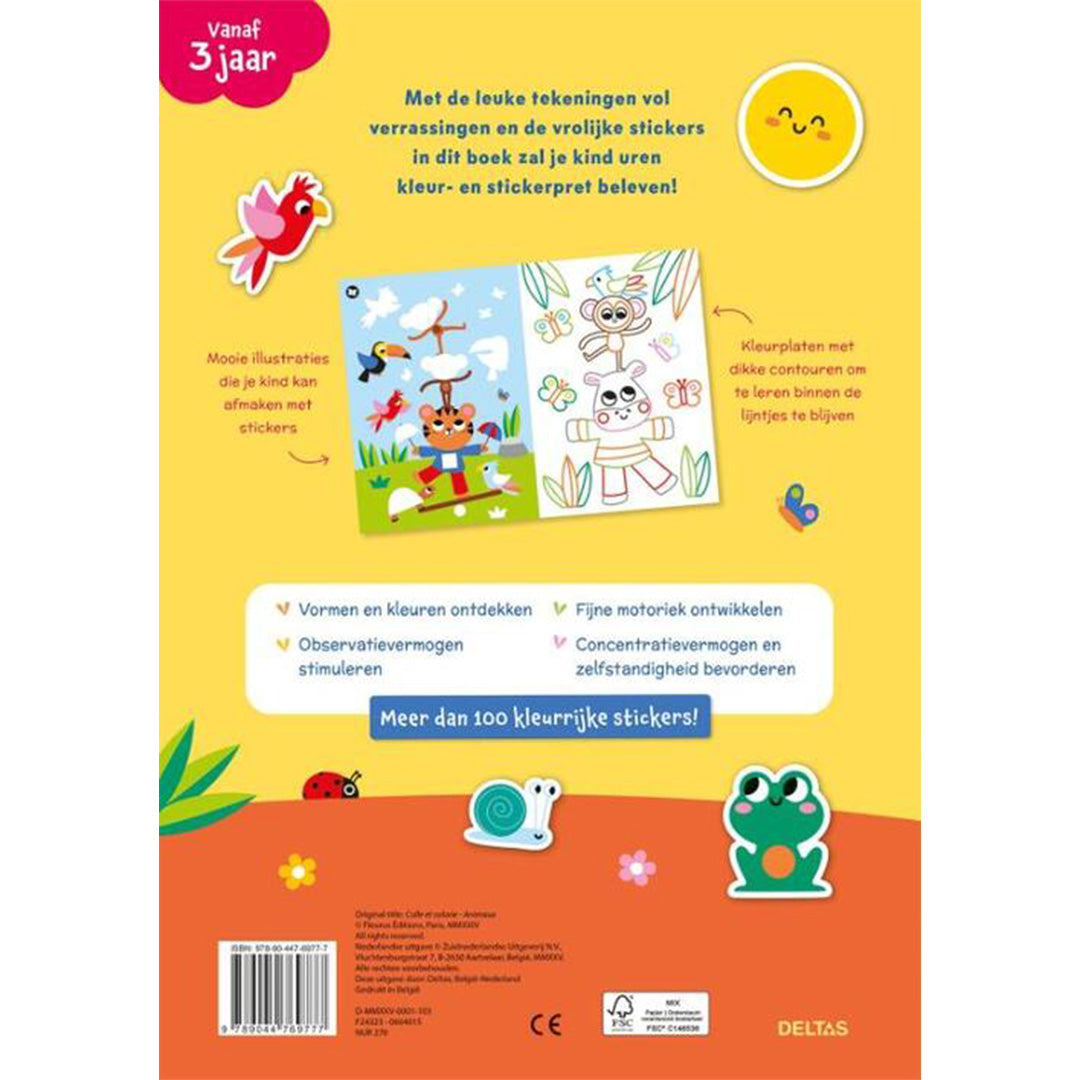 uitgeverij deltas kleur- en stickerpret vrolijke dieren | 0664015 | 6