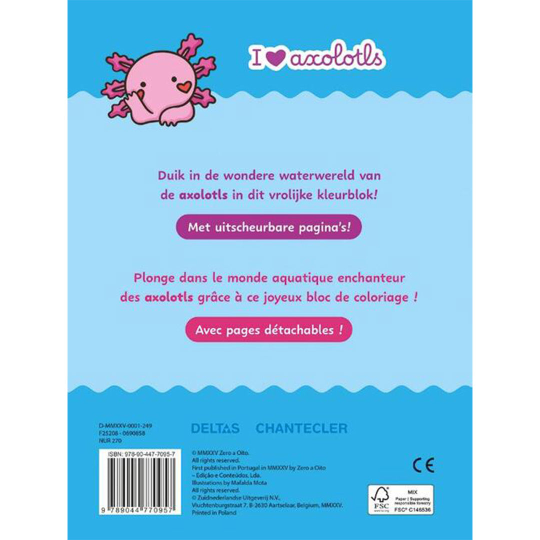 uitgeverij deltas kleurblok i love axolotls | 0690858 | 2
