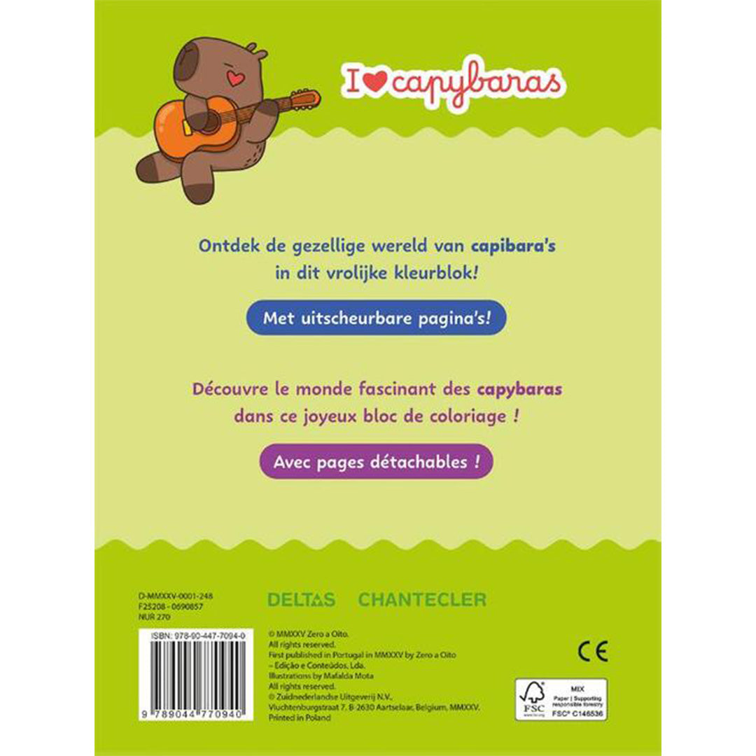uitgeverij deltas kleurblok i love capybaras | 0690857 | 6