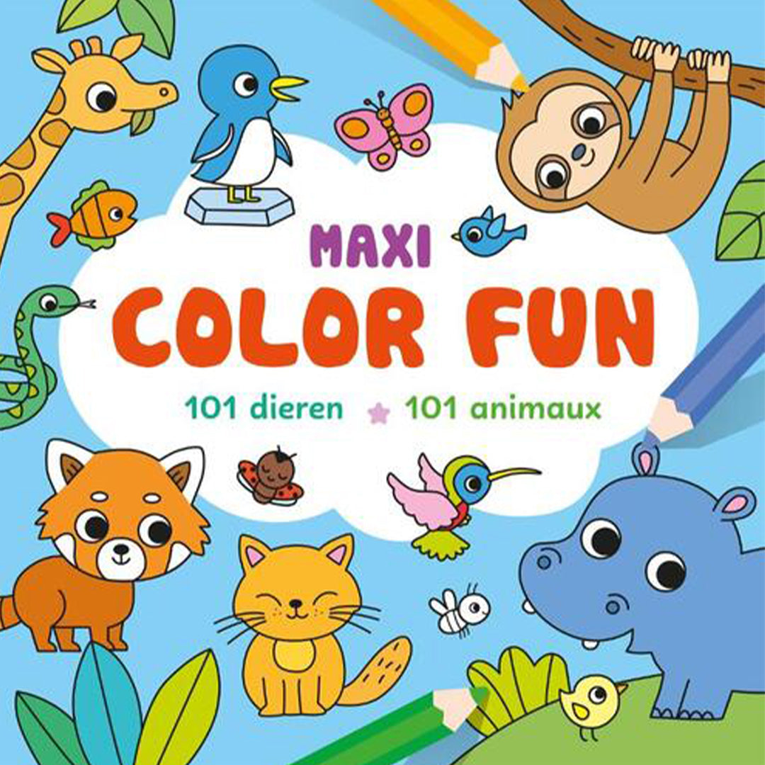 uitgeverij deltas kleurboek maxi color fun - 101 dieren | 0690962 | 1