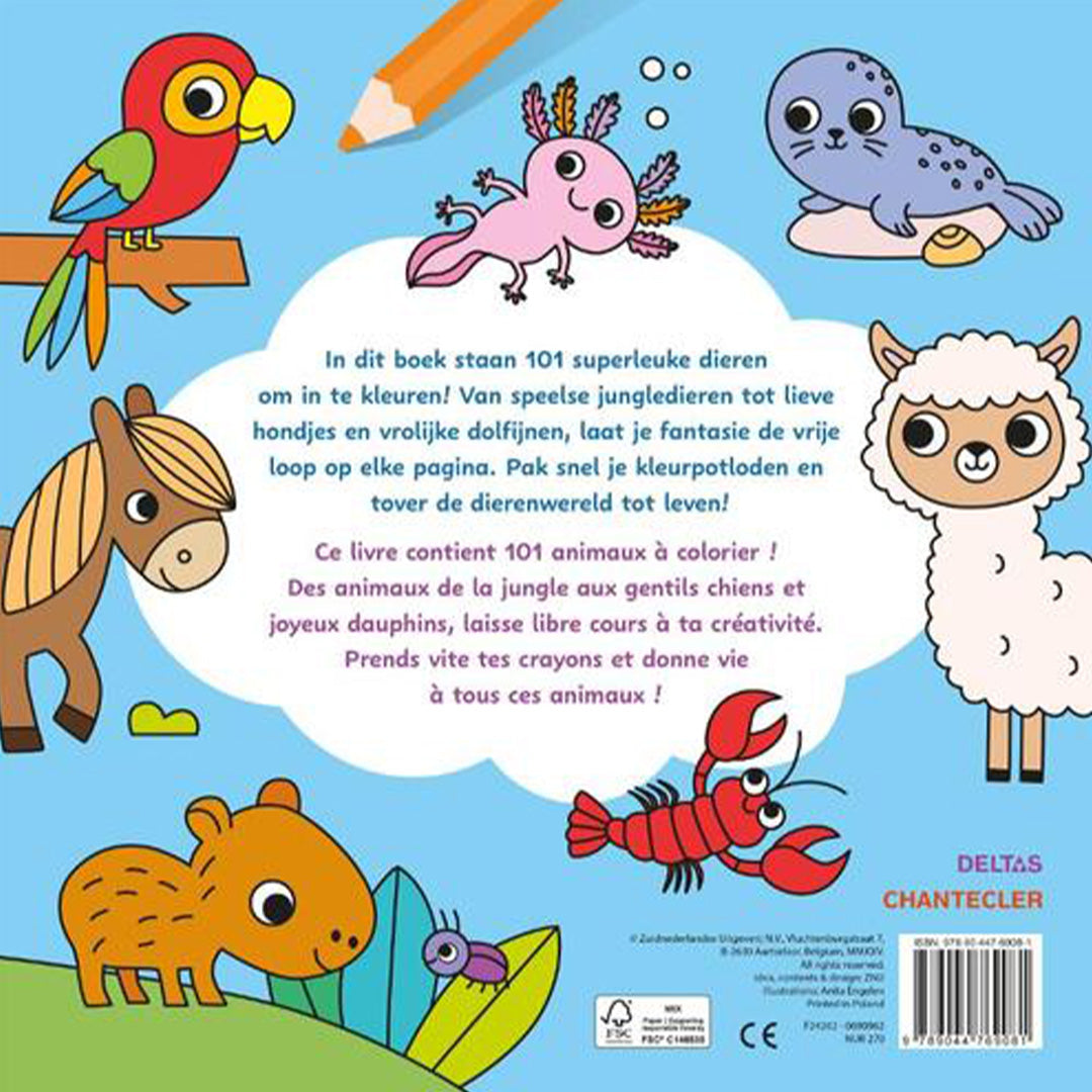 uitgeverij deltas kleurboek maxi color fun - 101 dieren | 0690962 | 6