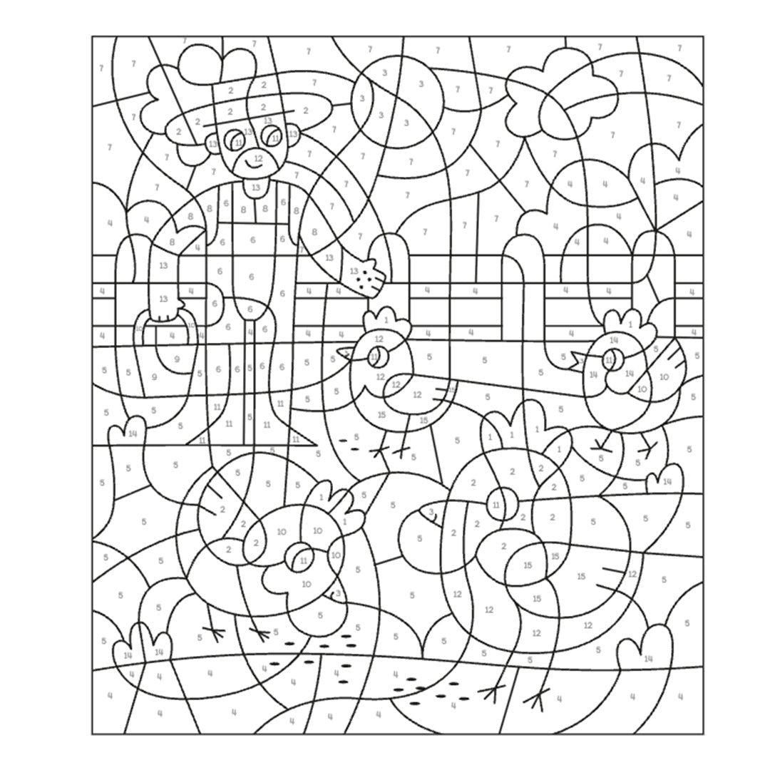 uitgeverij deltas kleuren op nummer - dieren van de boerderij | 0690935 | 3