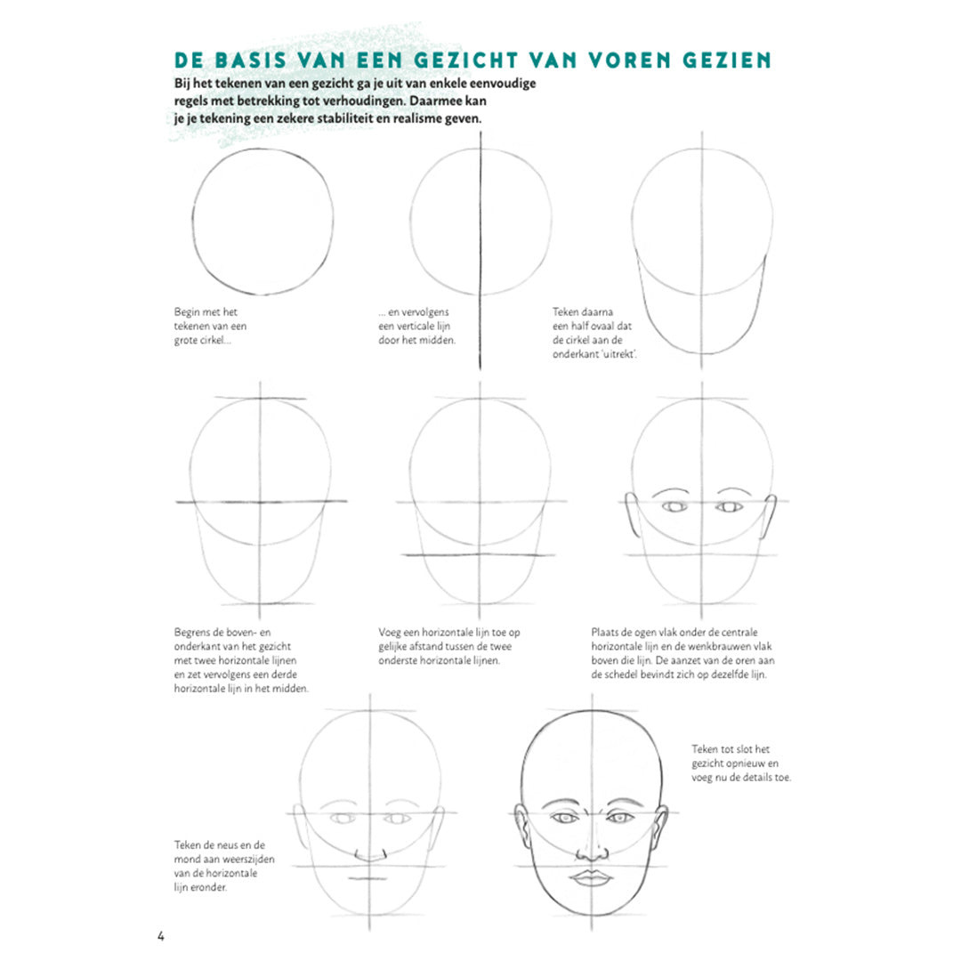 uitgeverij deltas stap voor stap gezichten leren tekenen | DELT0101941 |  3