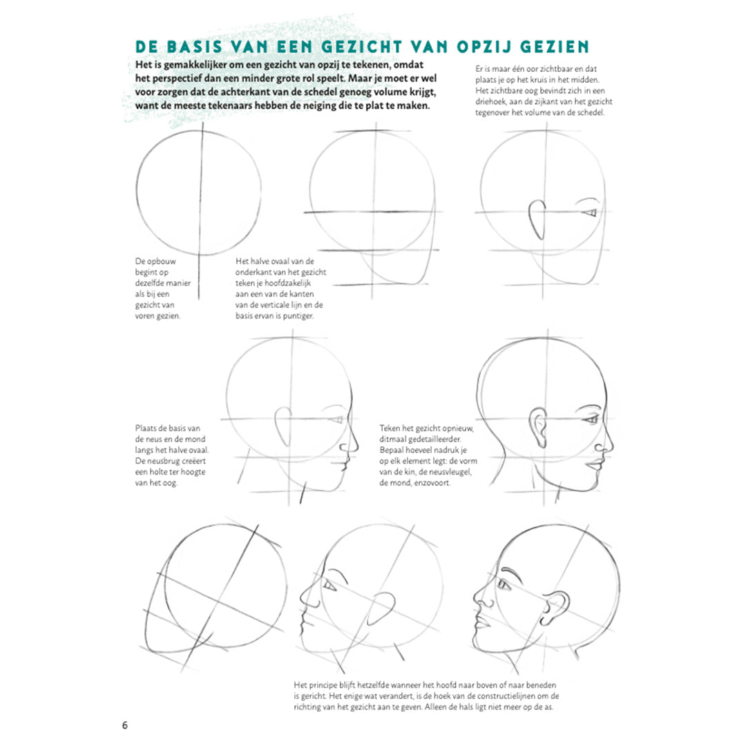 uitgeverij deltas stap voor stap gezichten leren tekenen | DELT0101941 |  5