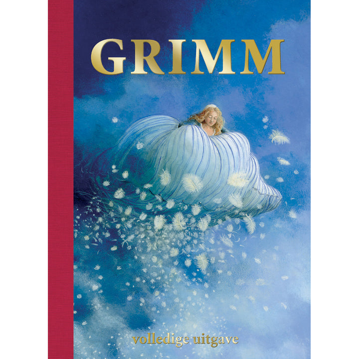 Lemniscaat kinderboek 'GRIMM' met een meisje in een wolk op de voorkant.