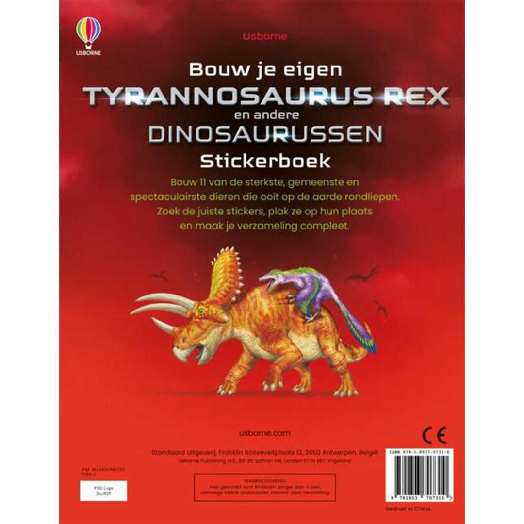 uitgeverij usborne stickerboek bouw je eigen tyrannosaurus rex | 1700731 | 5