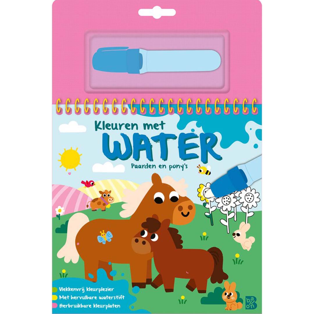 uitgeverij ballon kleuren met water paarden en pony's